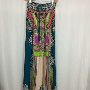 Flying Tomato Maxi Dress Rayon Boho Smocked Bodice